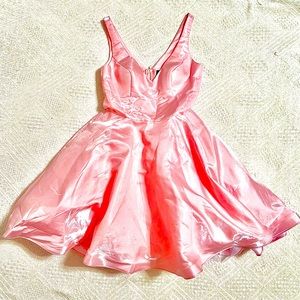 Pink Puffy Princess Short Silky Dress From Xscape